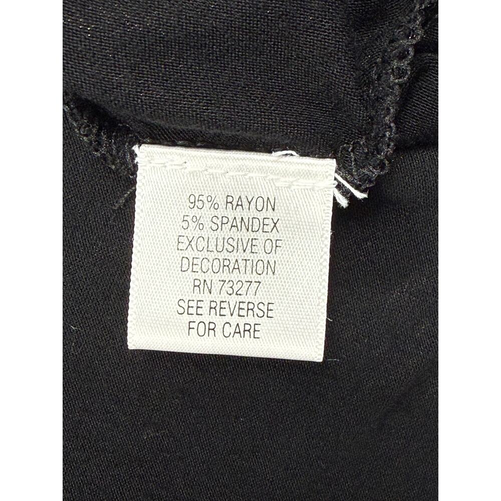 ELLE V-neck black top ruffle details 3/4 sleeves Sz L - Picture 5 of 9